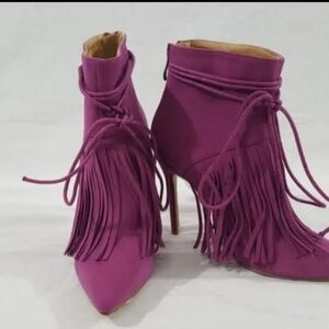 Women's Pink Stiletto Ankle Boots